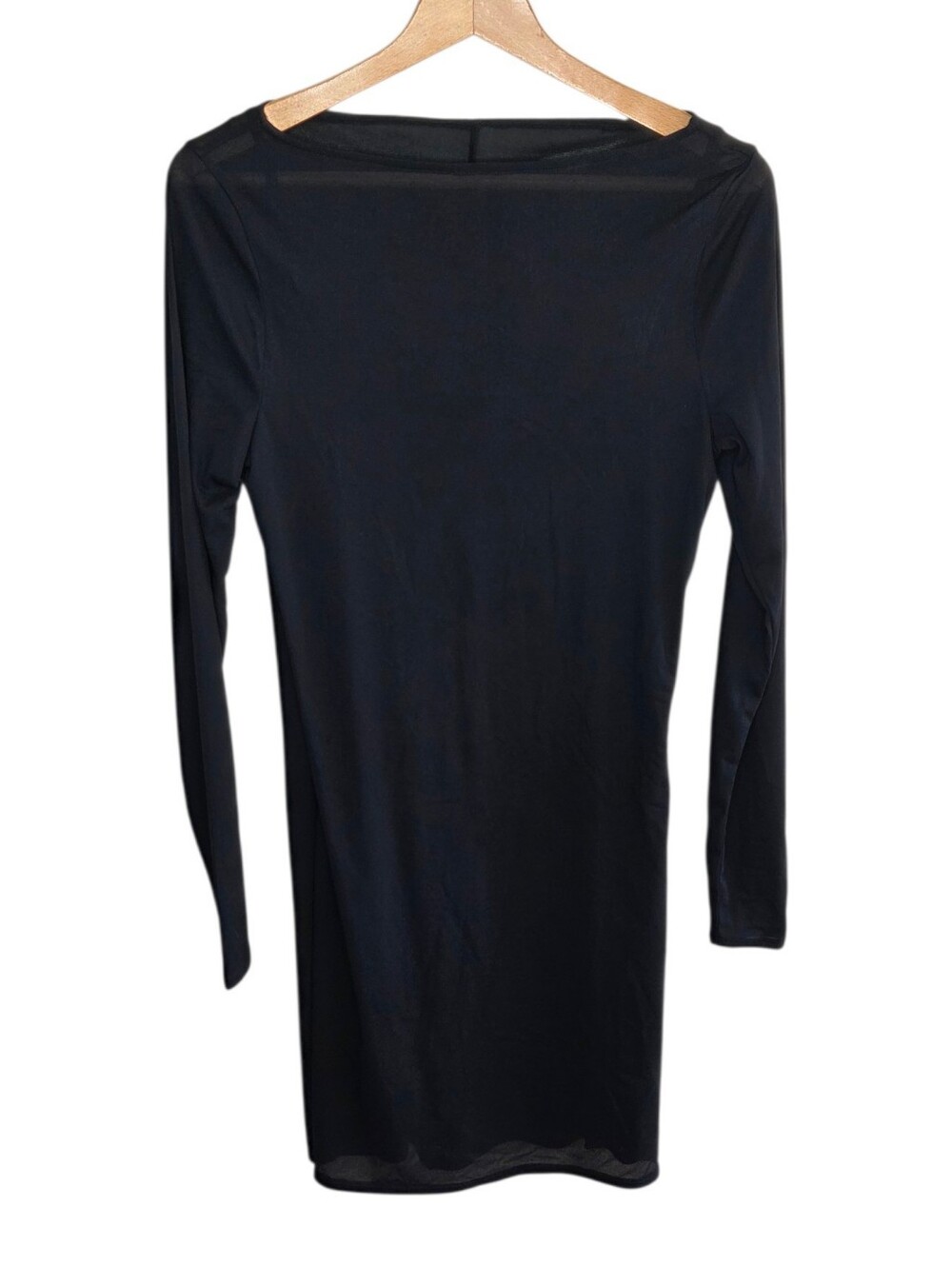 Abercrombie & Fitch Black Mesh Overlay Bodycon Dress Size Large Tall